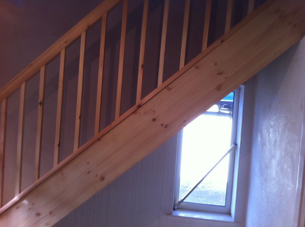 Wooden loft staircase