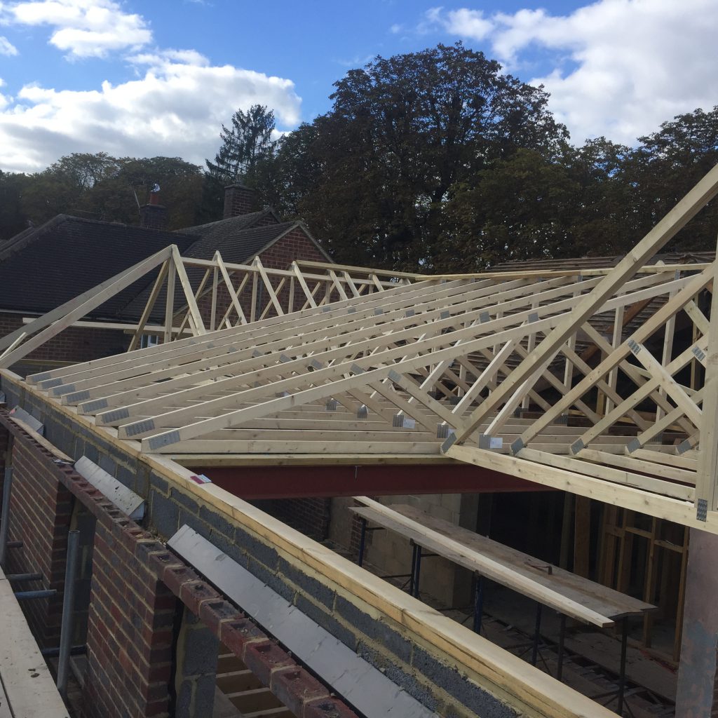 Roof construction ready for skylights