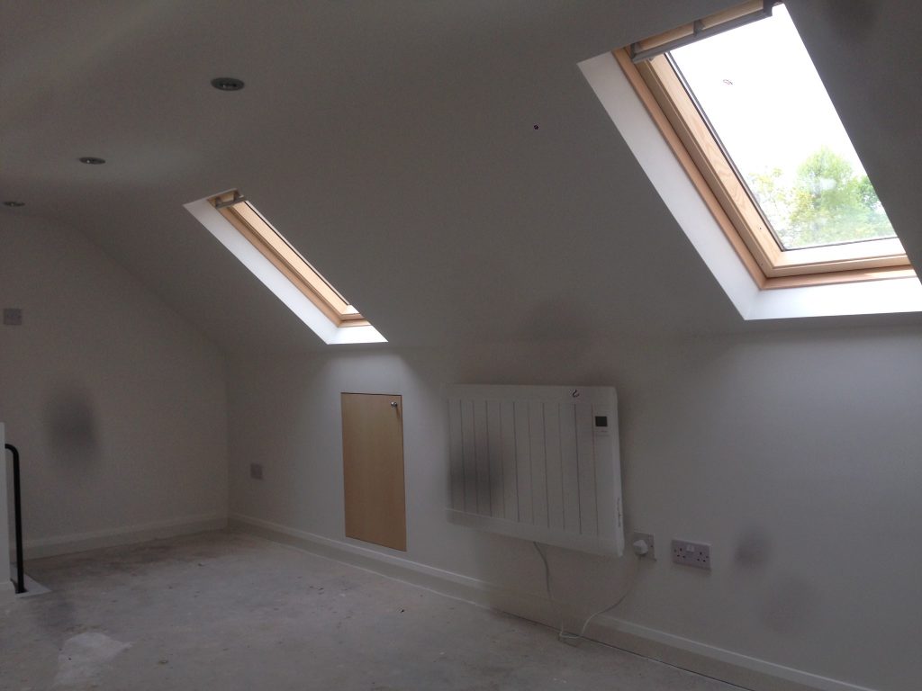 Skylights in newly converted loft